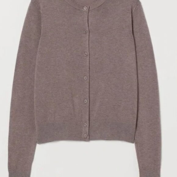 H&M Light Brown Button Crew Neck Cardigan Size Small NWOT - Picture 1 of 1